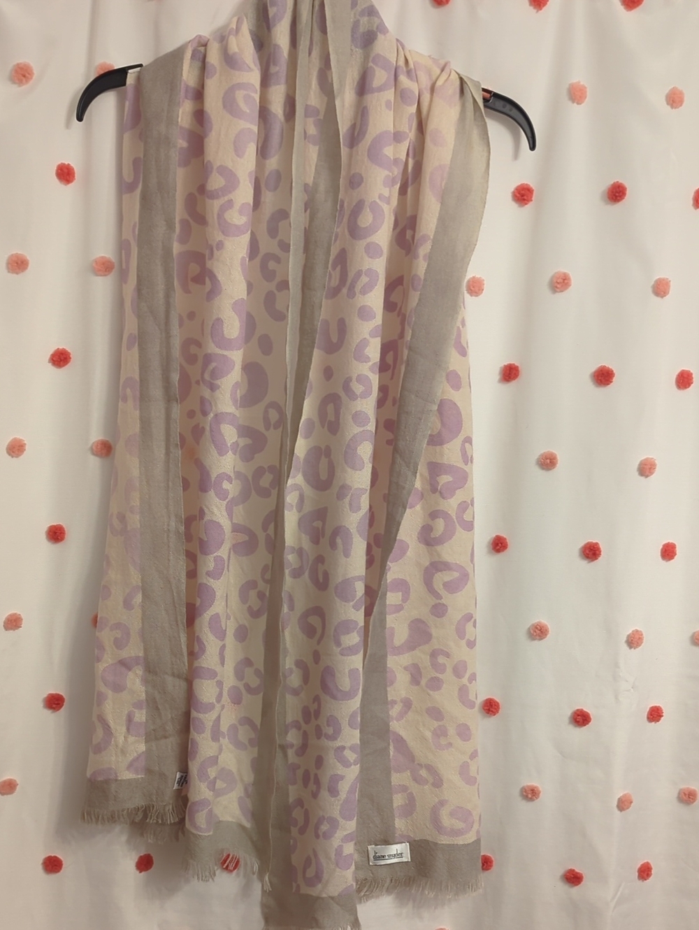 Light Pink Leopard Print Wrap Scarf by